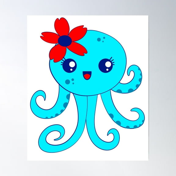 Lady Octopus Poster Wall Art, Modern Wall Decor For Living Room Bedroom, 16x24 UNFRAMED