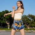 thumbnail image 7 of Womens High Waisted Flower Butterfly Running Shorts 2 in 1 Athletic Shorts Gym Workout Shorts with Pocket M, 7 of 7