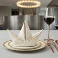 thumbnail image 2 of REGALWOVEN 12 Pack Cloth Napkins, Polyester Washable and Reusable Table Dinner Napkins for Home, Restaurant, Weddings, and Parties Beige 18x18inch, 2 of 6