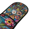 thumbnail image 4 of Yayeee Double Oven Mitt Kitchen Heat Resistant Baking 35" x7" Quilted Glove, Blue Colorful Flowers, 4 of 6