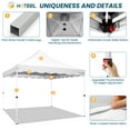 thumbnail image 5 of HOTEEL Canopy Tent 10x10 Pop Up Canopy, Easy Setup Canopy Tent with Sandbags, Stakes & Ropes, UPF 50+ Waterproof Outdoor Instant Portable Shelter for Party, Events, Vendor, White, 5 of 8