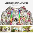 thumbnail image 4 of Lsque Roses Mixed Zebra Pattern Casual Women's Hoodie,Hooded Sweatshirt with Kangaroo Pocket,Pullover Hoodie with Eye-catching Drawstrings-Small, 4 of 7