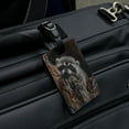 thumbnail image 4 of Lazy Daydreaming Raccoon in Tree Rectangle Leather Luggage Card Suitcase Carry-On ID Tag, 4 of 8