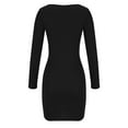 thumbnail image 5 of ylioge Fall Bodycon Dresses for Women Trendy Square-Neck Long Sleeve Ribbed Knitted Stretchy Slim Fit Solid Comfort Mini Dress, 5 of 6