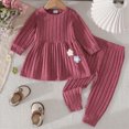 thumbnail image 2 of ZIXKCGDSE Baby Girl Clothes Fall Knit Long Sleeved Top and Pants Set Trendy Winter Outfits Going Out Size 2-3 Years, 2 of 4