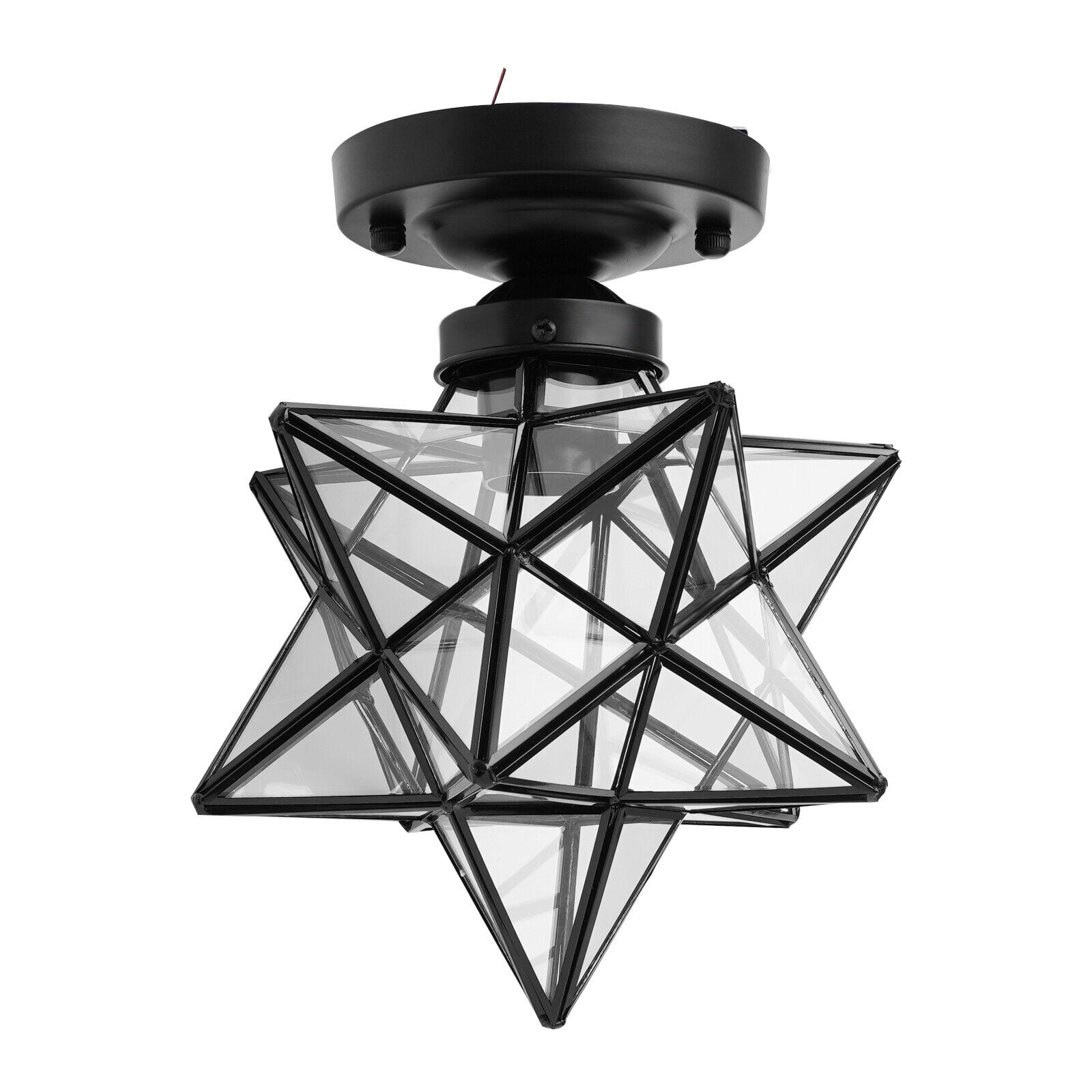 Modern Moravian Star Lamp Flush Mount Ceiling Light w/ Transparent Glass Shade