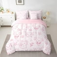 thumbnail image 2 of Erosebridal Cute Axolotl Bedding Sets Twin Size,Cartoon Animal Comforter Sets with Sheets,Princess Pink Bed in a Bag Twin Size For Teens,Super Cozy Room Decoration Reversible,7-Piece, 2 of 6