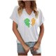 thumbnail image 2 of Puntoco Rebajas de blusas cortas para mujer Blusa informal de moda con cuello en V y mangas cortas con estampado del Día de San Pablo para mujer, 2 of 4