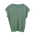 thumbnail image 5 of Short Sleeve Sweaters for Womens Summer Crew Neck Knit Sweater Shirts Business Casual Work Tops 2026 Spring Outfits Green 2XL, 5 of 5