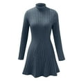 thumbnail image 5 of Women’s Long Sleeve Sweater Dress Casual Fall Winter Crew Neck Knit Short Dresses, 5 of 7