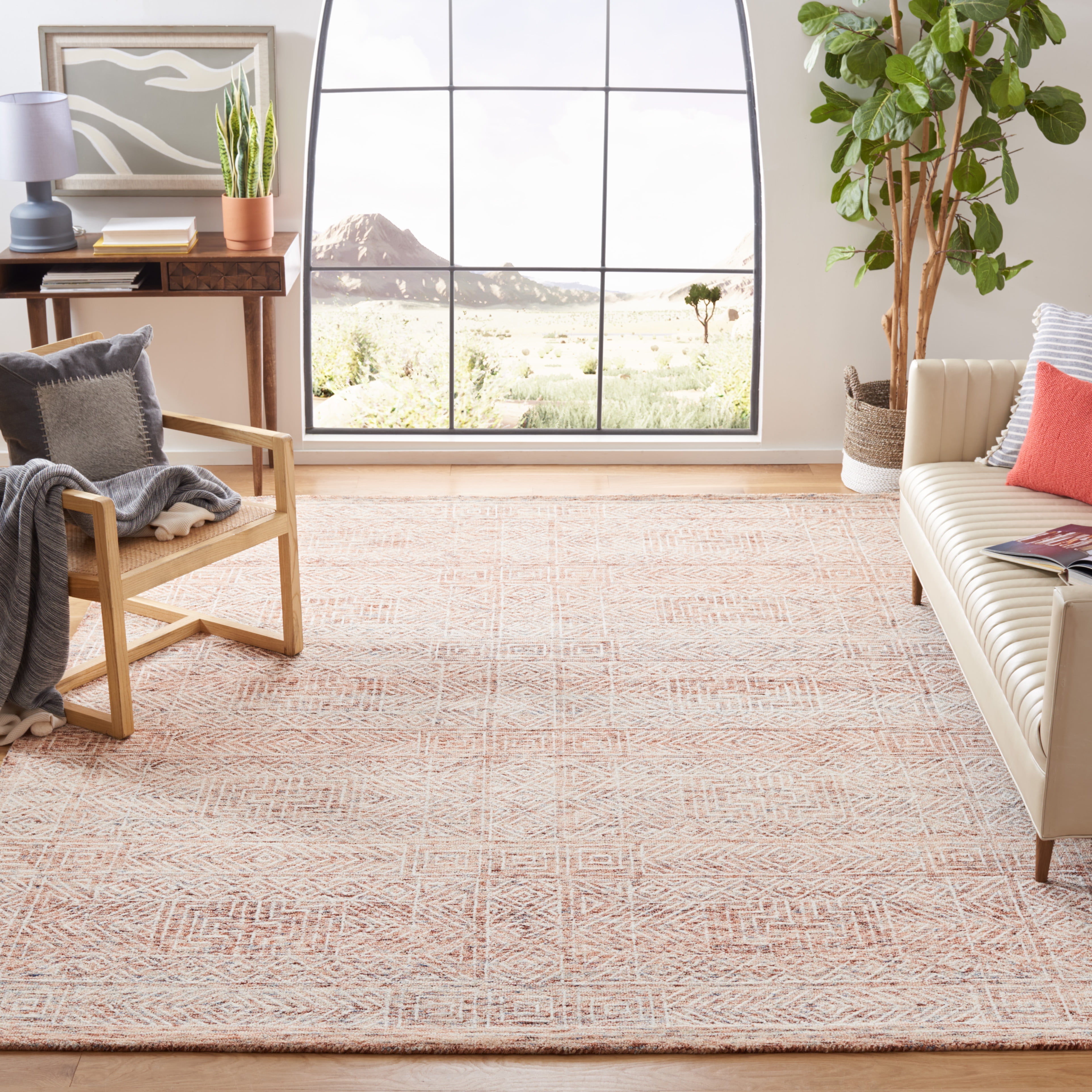 SAFAVIEH Capri Sabrina Aztec Wool Area Rug, Brown/Beige, 6' x 9'