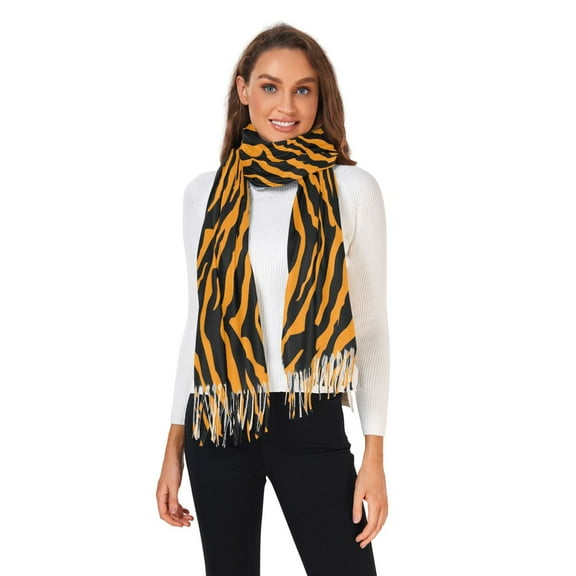 Winter Scarves for Women Tiger Print Fashion Pashmina Shawl Wraps Long Blanket Scarf for Fall Spring