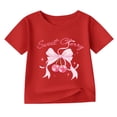 thumbnail image 2 of SGFCWSX Girls T Shirt Summer Short Sleeve Cherry Print Crew Neck Casual Soft Kids Daily Wear Tee Tops Red Size 12, 2 of 6