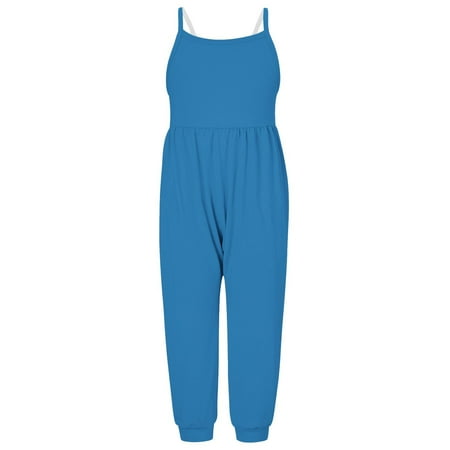 

BYOIMUD Toddler Girls Kids Jumpsuit Cute One Piece Vintage Printed Overall Sleeveless Spaghetti Strap Romper Summer Outfits
