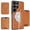 Brown, variant on ELEHOLD Magnetic Wallet Case for Samsung Galaxy S25 Ultra, Wireless Charging Compatible, Premium Faux Leather Deatachable Card Slots Non-Slip Shockproof Wallet Case ,Black