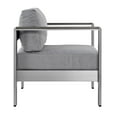thumbnail image 4 of Modern Contemporary Urban Design Outdoor Patio Balcony Three PCS Sectional Sofa Set, Grey Gray, Aluminum, 4 of 6