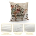 thumbnail image 4 of PHYHOO Christmas Pillow Covers , Striped Wooden Tree Snow Sleigh Merry Bright Xmas Holiday Decor Decorative Throw Cushion Case Decoration for Home Party Sofa Couch (Brown), 4 of 5