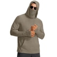 thumbnail image 2 of Long Sleeve Sun Protection Shirts for Men UV Spf Upf 50+ Rash Guard Shirts with Face Cover Long Sleeve Cooling Hoodies Lightweight Sun Protection T-Shirts,Khaki L, 2 of 4