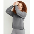 thumbnail image 2 of Hanes Originals Women's French Terry Sweatshirt Black Heather XS, 2 of 5