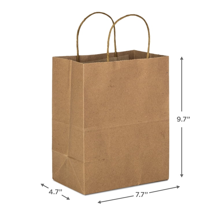 Hallmark Medium Gift Bag Bundle, Solid Kraft Brown, 5 Pack photo 2
