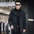 thumbnail image 2 of Chaqueta de plumas para hombre con capucha y forro de piel de conejo nano extraíble, ropa de diseñador para hombre, chaqueta acolchada para hombre, abrigo de invierno para hombre, 2 of 5