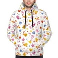 thumbnail image 2 of Bingfone Cartoon Birds & Flowers Men's Drawstring Hoodie Long Sleeve Pocket Sweatshirts-XX-Large, 2 of 6