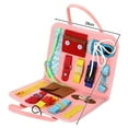 thumbnail image 3 of Tablero ocupado para niños , juguete sensorial Montessori, tablero de actividades para niños, básicas de motricidad fina para Rosado, 3 of 8