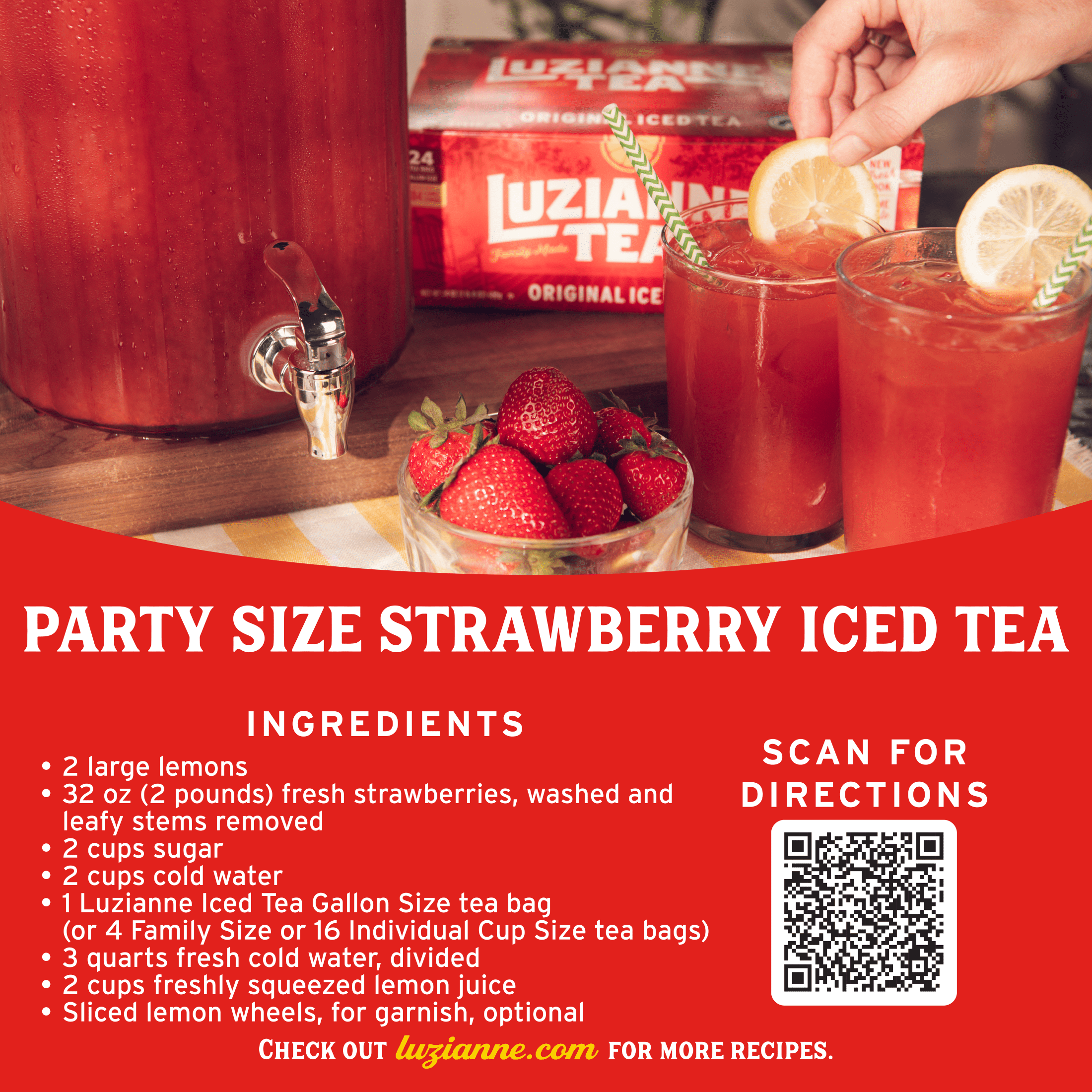 (3 pack) Luzianne Cold Brew Iced Tea, 22 Count