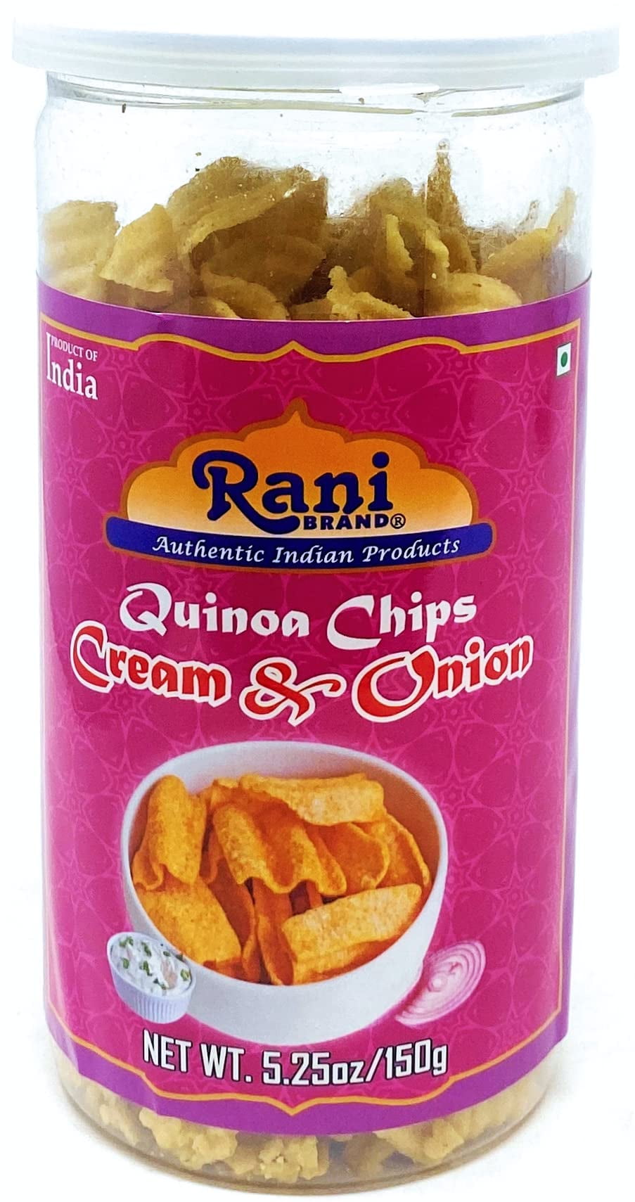 Rani Quinoa Chips Cream & Onion 5.25oz (150g) Vacuum Sealed, Easy Open