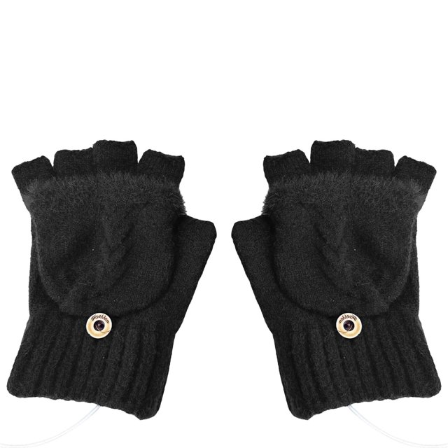 Gants pour Femmes Mitaines Hiver Usb Chauds Gants Chauffants Randonnée Conduite Course Cœur de Main Réversibles Usb Chauffants, Accessoires pour Femmes Mitaines