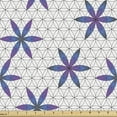 thumbnail image 1 of Floral Fabric by the Yard, Geometric Layout of Flower Connected Drawings, Decorative Upholstery Fabric for Chairs & Home Accents, Violet Multicolor by Ambesonne, 1 of 5