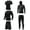 02#Black, variant on 5Pcs Outfit Set for Men's Compression Pants Shirt Top Long Sleeve Jacket Athletic Sets Gym Clothing Male Workout