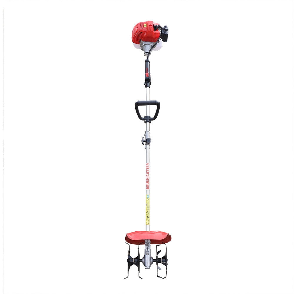 2-Stroke Garden Tiller Cultivator 42.7CC Small Tiller Cultivator Gas Powered Rototiller Garden Tiller Mini Garden Weeding Machine Tool - 1E40F-5