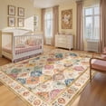 thumbnail image 4 of MJIAexp 9'x12' Moroccan Area Rug Washable Bedroom Rug Vintage Boho Area Rug Non-Slip Accent Throw Rug Stain Resistant Floor Carpet for Kitchen Entryway Living Room Office Boho Multi-color, 4 of 12