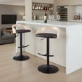 thumbnail image 2 of Grotto Adjustable Bar Stool, Black Bar Stools, Bar Chairs, Swivel Bar Stools, Bar Stools Set of 2, Bar Stools for Kitchen Counter (Natural Wood, Brown), 2 of 8