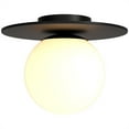 thumbnail image 2 of Henn&Hart 12"W Metal Semi Flush Mount Light in Blackened Bronze, 2 of 8