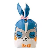 50PCS Home Decoration Bunny Ear Storage Pocket Snack Decoration Rabbit Cookie Bags Easter Candy Bags Biscuit Package Easter Rabbit F
