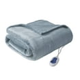 thumbnail image 4 of Beautyrest Heated Microlight to Berber Solid Throw, 60x70", Blue, 4 of 11