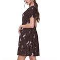 thumbnail image 2 of Picia Leopard Print Pattern Women's Short Sleeve Summer Dress Pleated Loose Swing Knee Length Short Sleeve Swing Dresses, 2 of 6