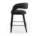 thumbnail image 3 of Benjara Cid Taya 26 Inch Counter Stool Chair, Curved Open Back, Black Faux Leather, 3 of 5