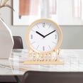 thumbnail image 3 of Desk Clock Non Ticking Battery Operated Art Clock Loft Family Decorative Office Shelf Beige, 3 of 8