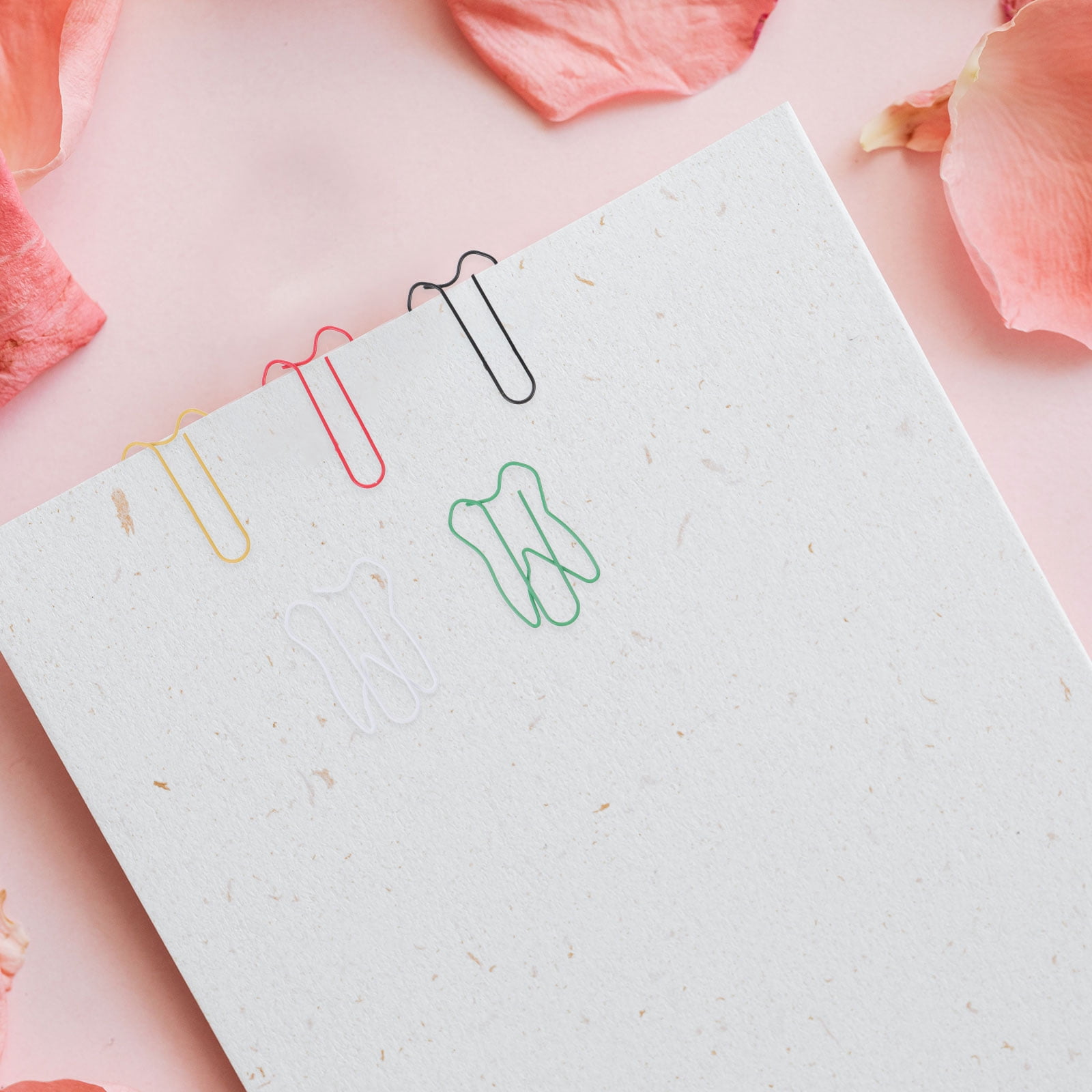 4 Pieces Tooth Shaped Paper Clips Bookmark Creative Paper Clips 4.00X2.40X0.30CM