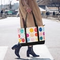 thumbnail image 4 of FORMRS Canvas Laptop Tote Bag for Women with 15.6" Computer Compartments Shoulder Handbag, Colorful Circles, 4 of 7