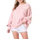 thumbnail image 2 of Sudadera con Cuello Redondo, Larga y Lazo para Mujer, Estilo Informal, Estilo Farol, Estilo Otoño, Estilo Y2k Rosa L, 2 of 8