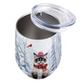 thumbnail image 3 of Playful Ragdoll Welcomes Winter Snowy Day with Cardinal Bird 12oz Stainless Steel Wine Tumbler Insulated Cup with Lid Cat Lover Kitten Owner Gifts Idea - 2017, 3 of 5