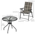 thumbnail image 3 of Outsunny Patio Dining Set, Φ31.5" Glass Top Table w/ Umbrella Hole, Gray, 3 of 10