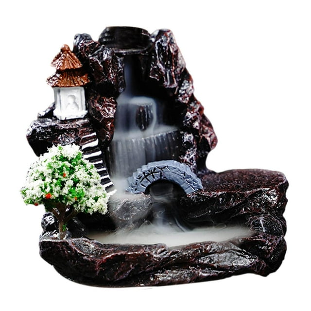 Quemador de incienso de cascada, adorno de estatua Simple, quemador de cono de incienso, quemador de incienso de reflujo para decoración del hogar de Estilo A