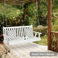 thumbnail image 3 of VINGLI 880 lbs 5 ft Patio Wooden Porch Swing with Cup Holder for Outdoors, White, 3 of 7