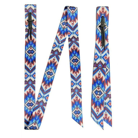 Showman Blue Southwest Print Nylon Tie Strap & Off Billet Set