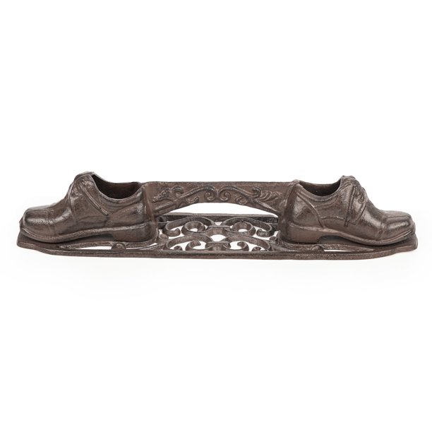 Sungmor Raspador de Botas de Hierro Fundido Vintage, limpiador de botas y zapatos rústico marrón de alta resistencia, tapete exfoliante para puerta principal estilo farmhouse, decorativo de jardín